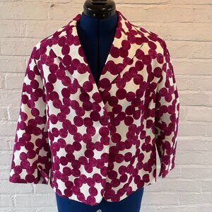 Akris Punto Blazer Magenta Polka Dot Cotton Textured